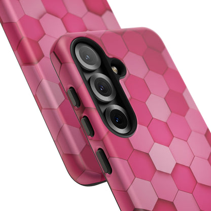 Hot Pink Hexagon Phone Case | Honeycomb Geometric Aesthetic | Cute Pink iPhone & Samsung Tough Protective Case
