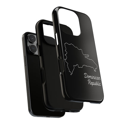 Dominican Republic Outline Phone Case – Minimal Country Map Tough Case (iPhone, Samsung, Pixel)