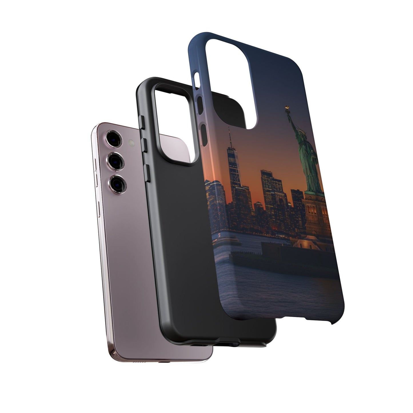 Statue of Liberty Sunset Phone Case – New York City Skyline Travel Aesthetic Tough Case