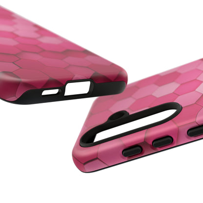 Hot Pink Hexagon Phone Case | Honeycomb Geometric Aesthetic | Cute Pink iPhone & Samsung Tough Protective Case