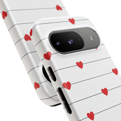 Red Heart Stripe iPhone Case | Tough Shockproof Love Aesthetic Cover