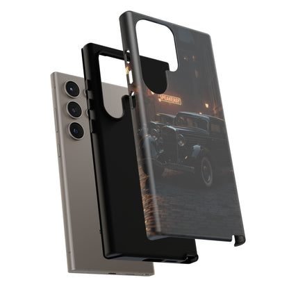 Vintage Classic Car Phone Case | Retro Noir Aesthetic | 1930s Street Scene Tough Case for iPhone & Samsung