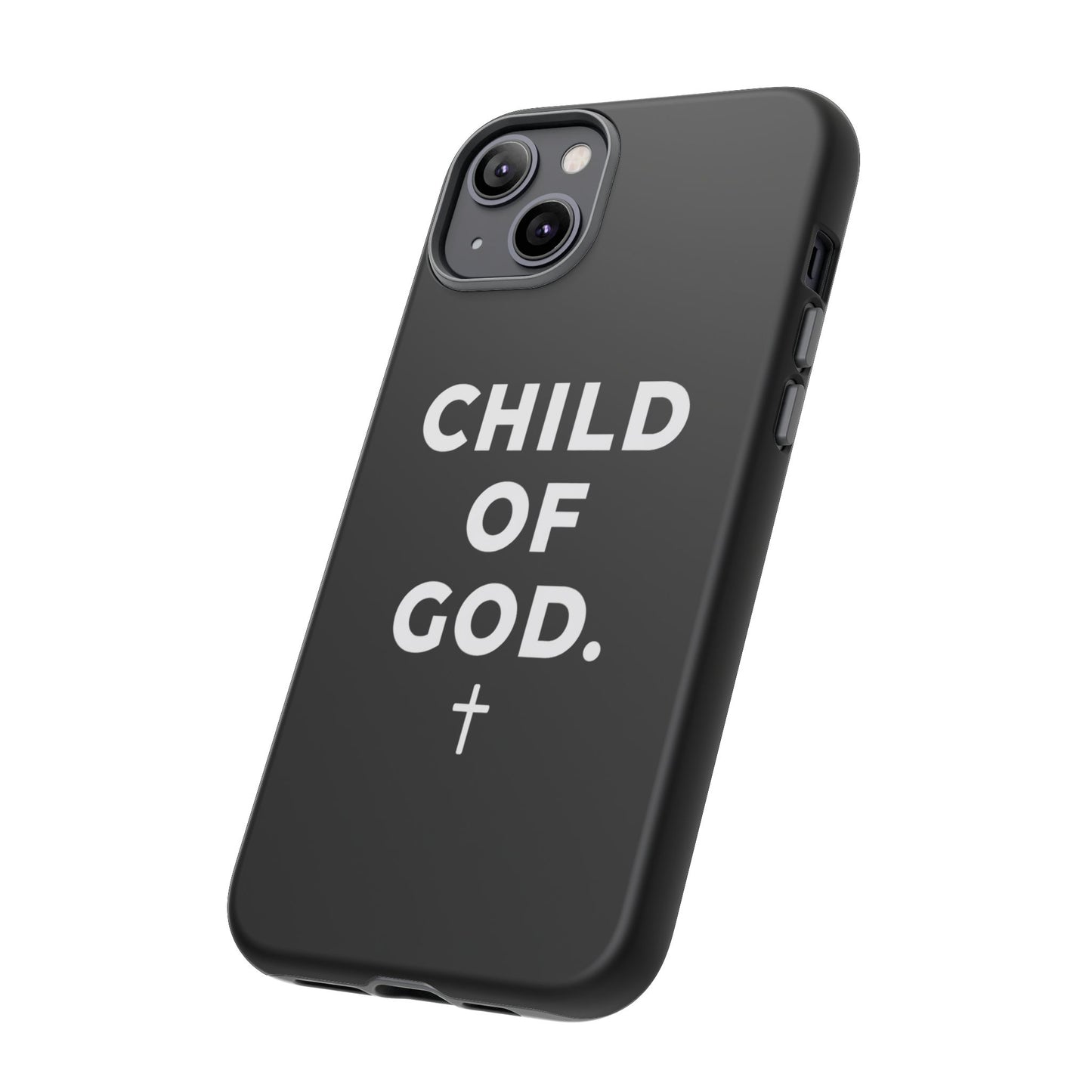 Child of God Phone Case Christian Black Aesthetic Cross Tough Cover