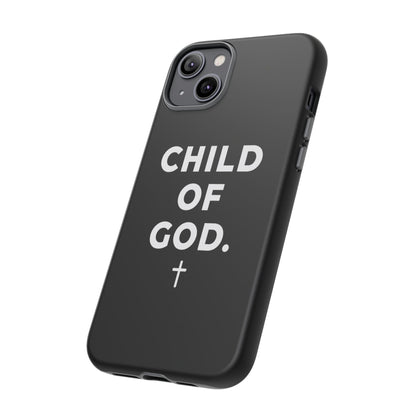 Child of God Phone Case Christian Black Aesthetic Cross Tough Cover