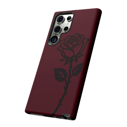 Black Rose Burgundy iPhone Case | Dark Aesthetic Shockproof Protective Cover