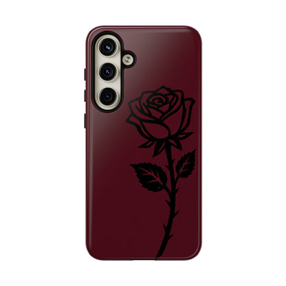 Black Rose Burgundy iPhone Case | Dark Aesthetic Shockproof Protective Cover