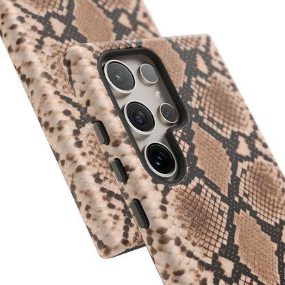 Snake Print Phone Case – Brown Python Pattern Slim Protective Cover for Iphone, Samsung Galaxy and Pixel
