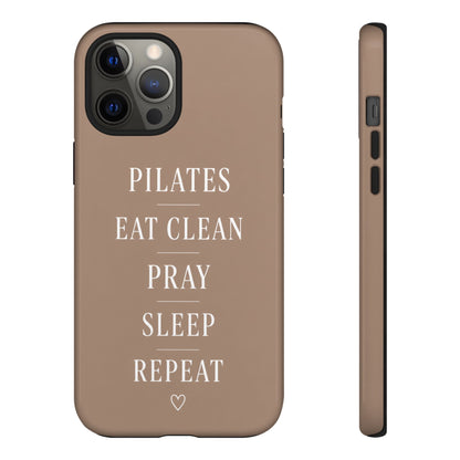 Pilates Phone Case | Eat Clean Pray Sleep Repeat Aesthetic | Wellness Girl Gift