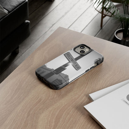 Hollywood Blvd Phone Case | Vintage Los Angeles Street Sign | Black & White LA Aesthetic