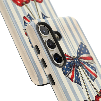 Patriotic Cherry Phone Case Americana Coquette Aesthetic iPhone Samsung