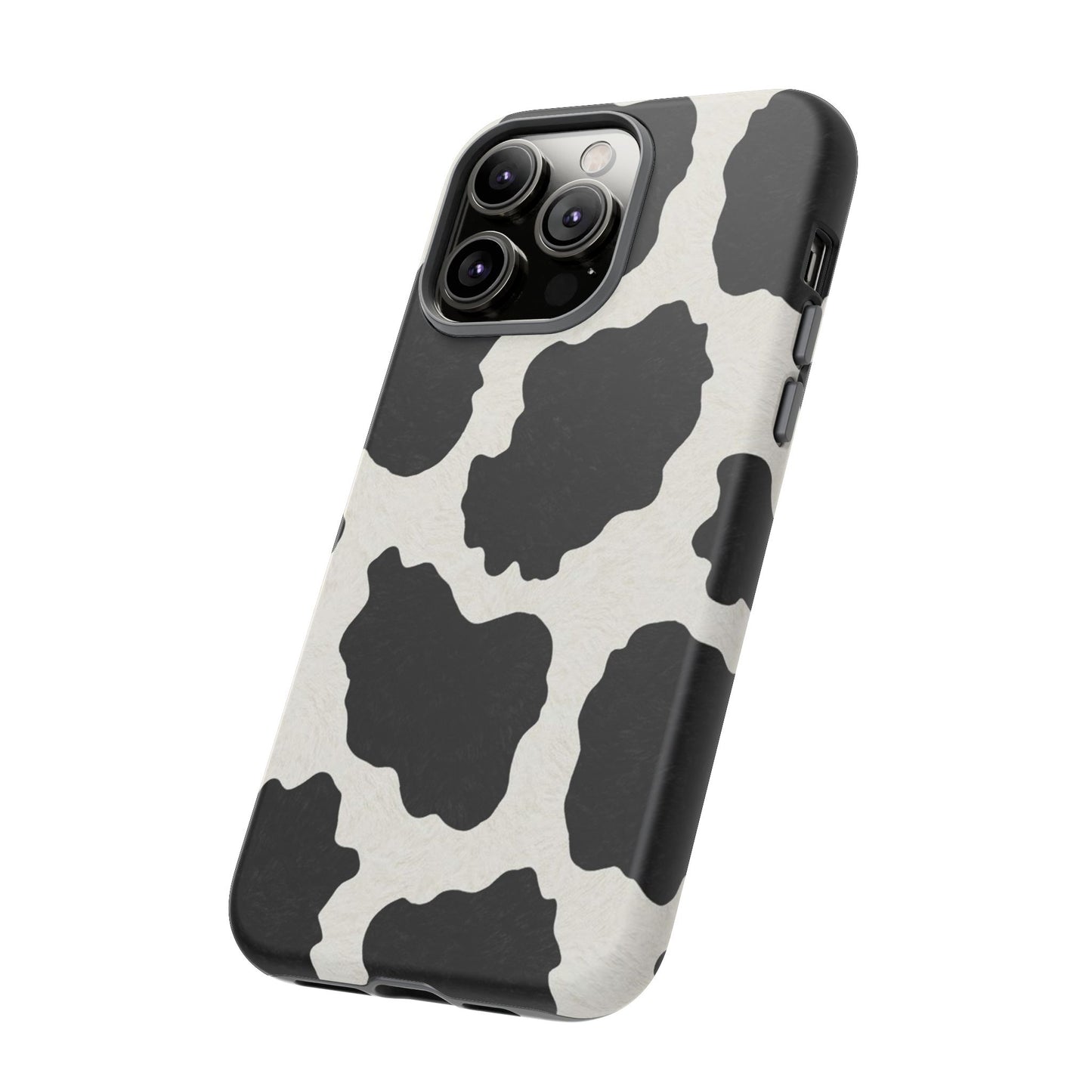 Black & White Cow Print Phone Case | Western Aesthetic iPhone & Samsung Tough Case