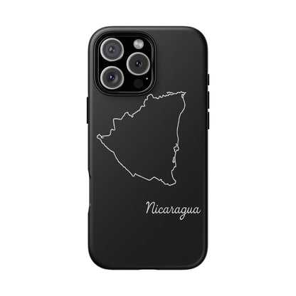 Nicaragua Outline Phone Case – Minimal Country Map Tough Case (iPhone, Samsung, Pixel)