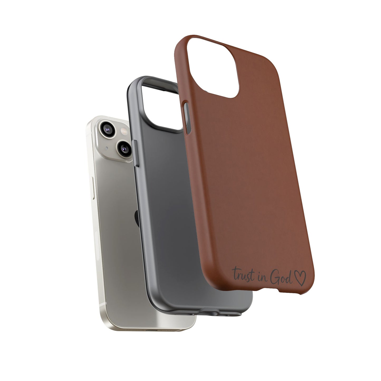 Trust in God Phone Case – Brown Christian Tough Cover