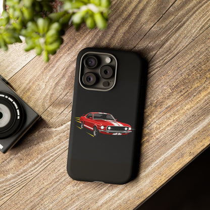 Red Muscle Car Phone Case – Classic Car Racing Tough Protective Case