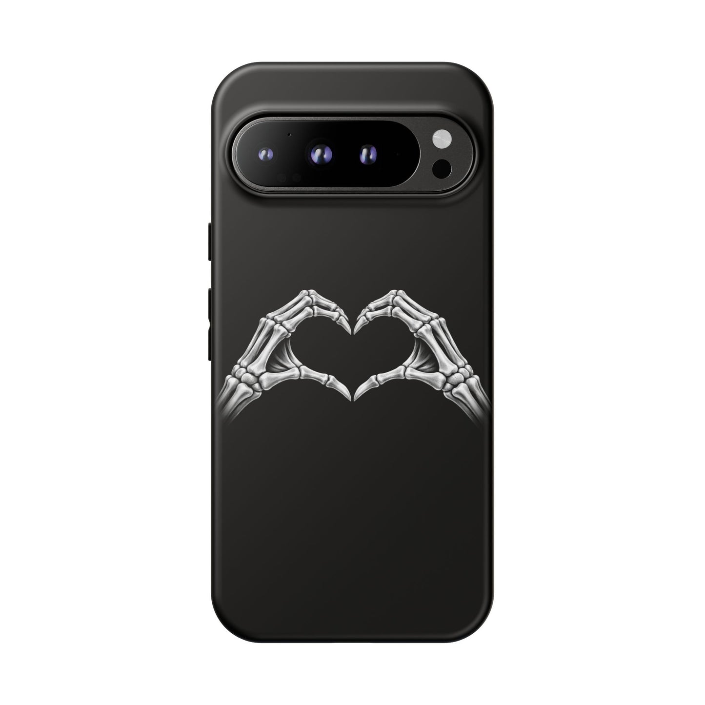 Skeleton Hands Heart Phone Case | Gothic Black Protective Cover