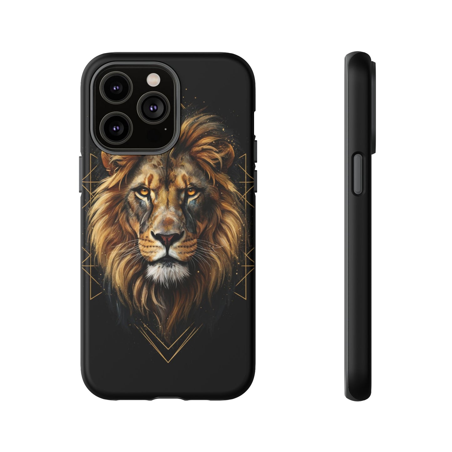 Majestic Lion Phone Case – Black Gold Luxury Lion Art Tough Protective Case