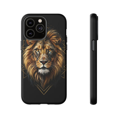 Majestic Lion Phone Case – Black Gold Luxury Lion Art Tough Protective Case