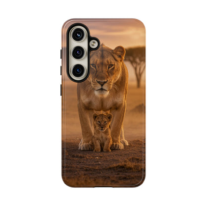 Lioness & Cub Phone Case | Safari Wildlife Tough Case for iPhone & Samsung