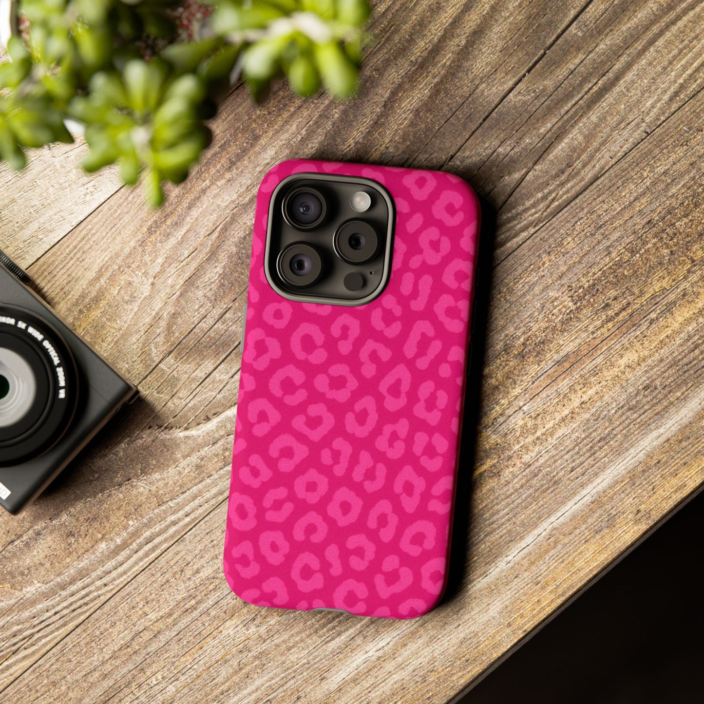 Hot Pink Leopard Print Phone Case – Bold Coquette Leopard Tough Case