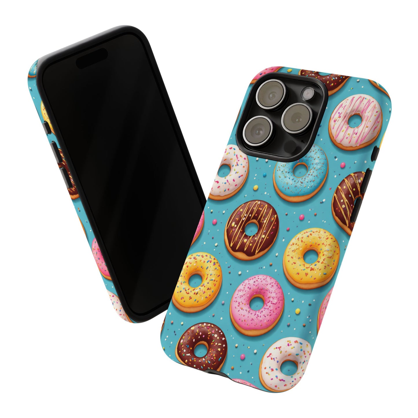Cute Donut Pattern Phone Case – Colorful Sprinkles Dessert Design for Iphone, Samsung Galaxy and Pixel