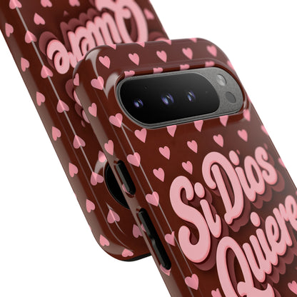 Si Dios Quiere Phone Case Latina Aesthetic Pink Hearts iPhone Samsung