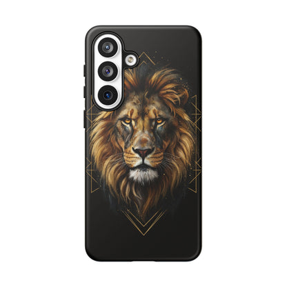 Majestic Lion Phone Case – Black Gold Luxury Lion Art Tough Protective Case