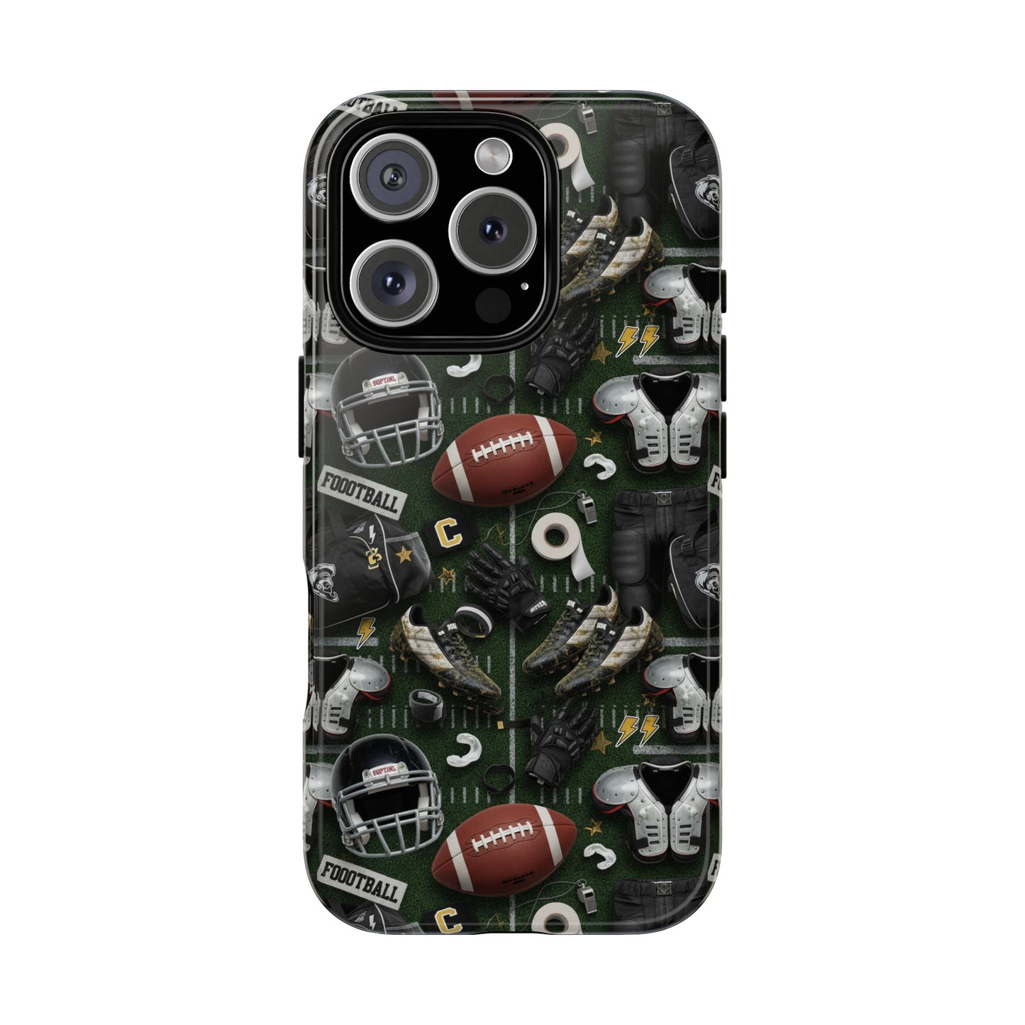 Football Pattern Phone Case – Sports Fan Tough Protective Game Day Case