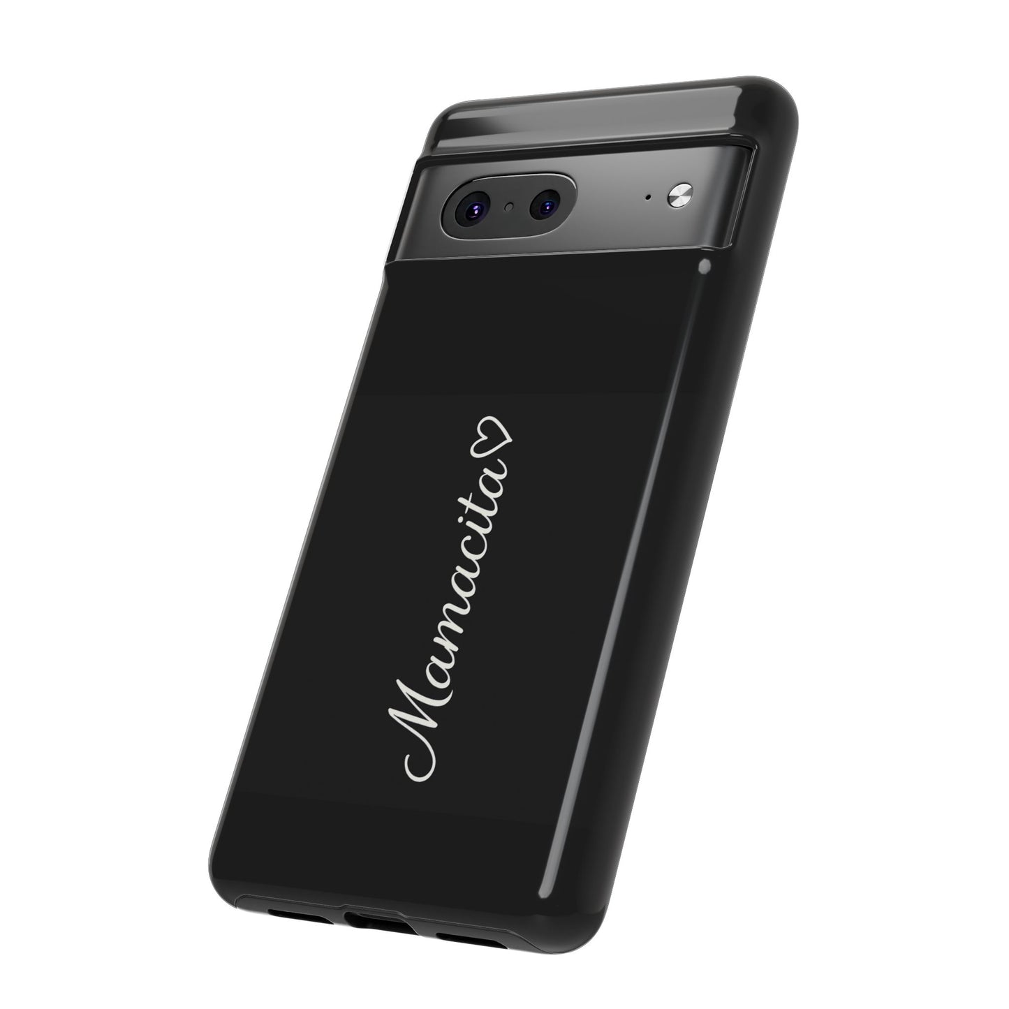 Mamacita Script Phone Case | Minimal Black Tough Case | Sleek Aesthetic Cover