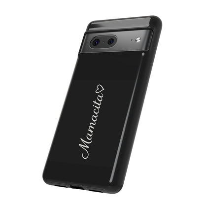 Mamacita Script Phone Case | Minimal Black Tough Case | Sleek Aesthetic Cover