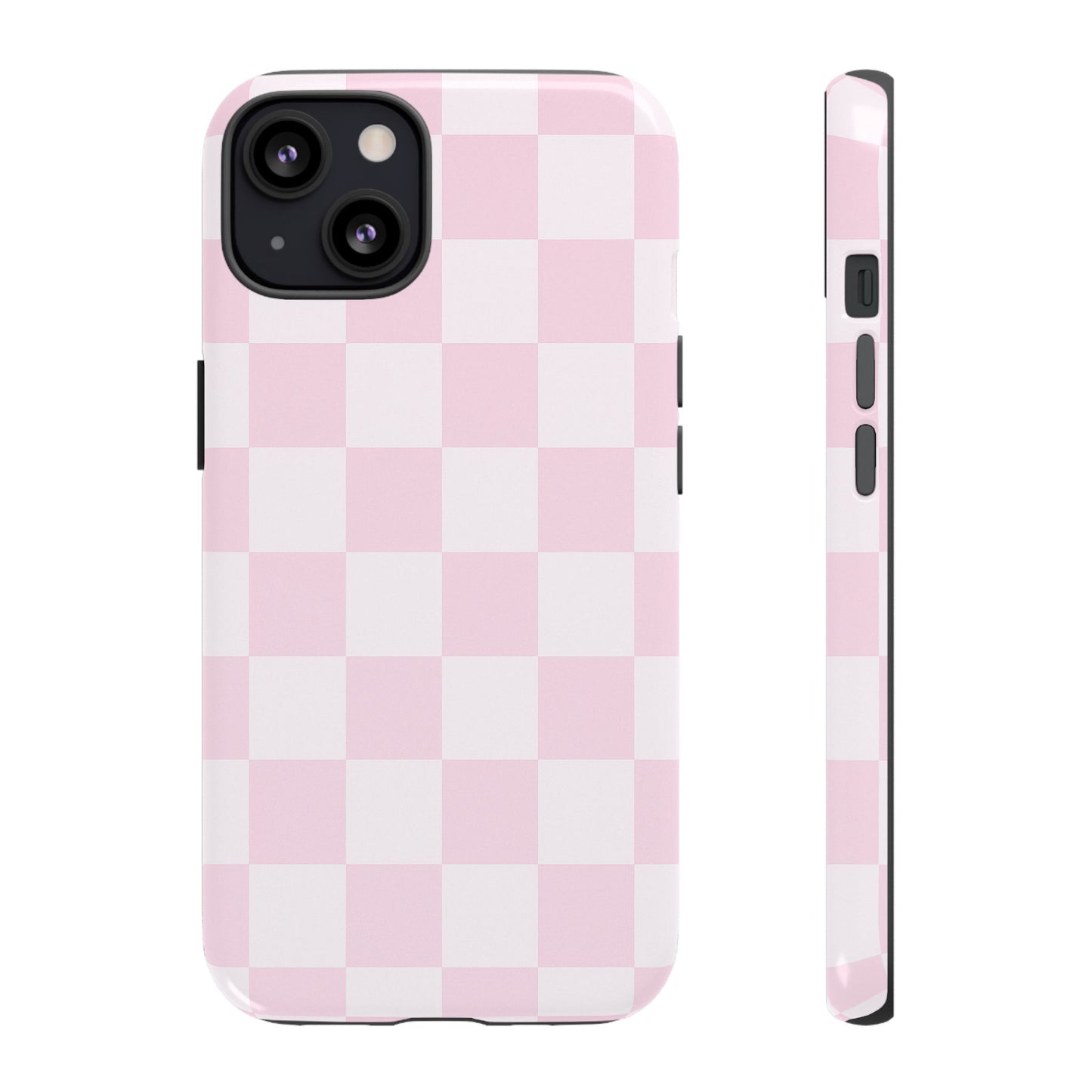 Pink Checkerboard Phone Case | Aesthetic Tough Protective Case