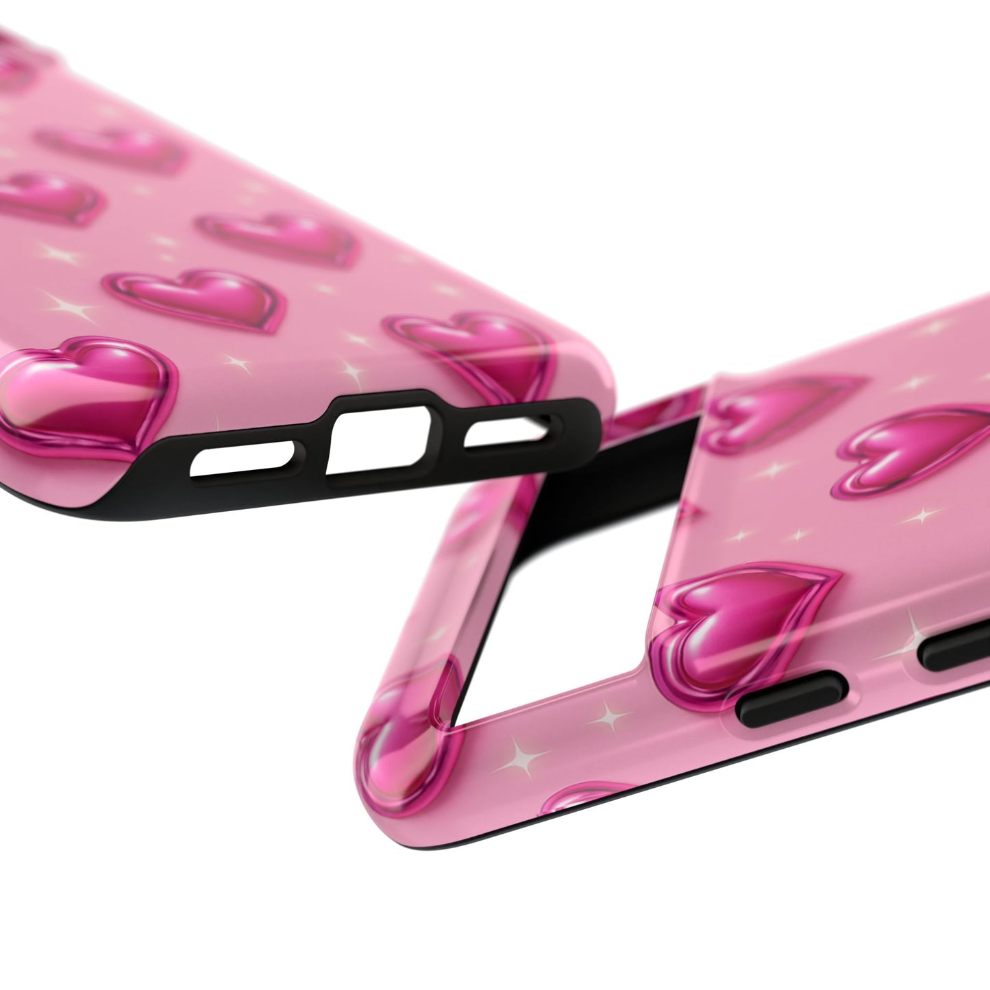 Pink Heart Pattern Phone Case | Tough Protective Case for Iphone, Samsung Galaxy and Pixel
