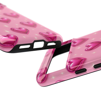 Pink Heart Pattern Phone Case | Tough Protective Case for Iphone, Samsung Galaxy and Pixel