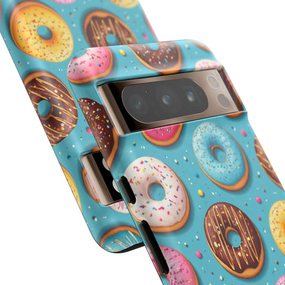 Cute Donut Pattern Phone Case – Colorful Sprinkles Dessert Design for Iphone, Samsung Galaxy and Pixel