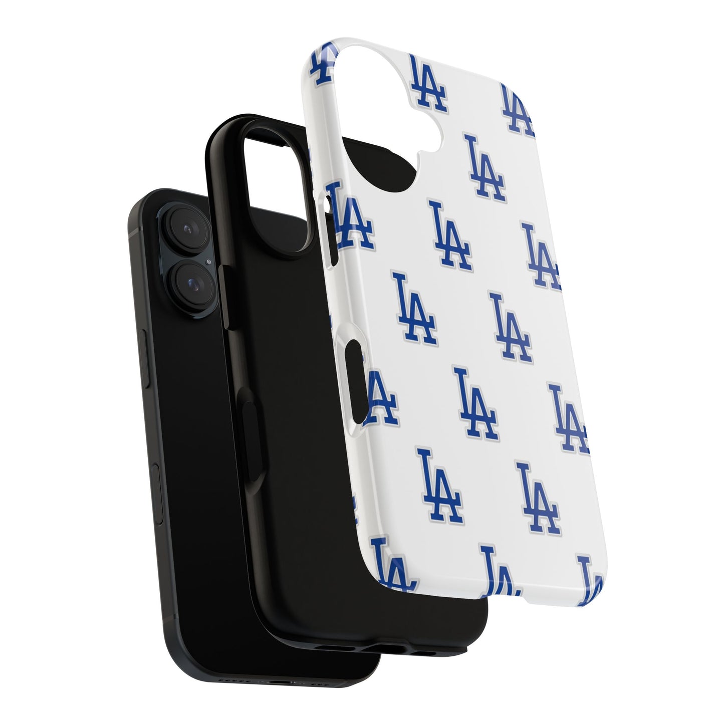 Blue LA Monogram Pattern Phone Case | Minimal Baseball Inspired Tough Cover