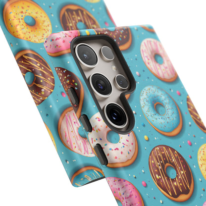 Cute Donut Pattern Phone Case – Colorful Sprinkles Dessert Design for Iphone, Samsung Galaxy and Pixel