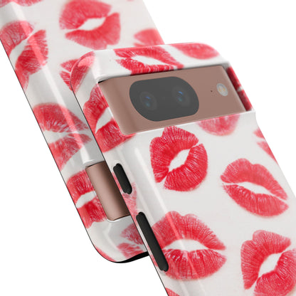 Red Lipstick Kiss Phone Case – Sexy Lip Print Pattern Tough Protective Cover
