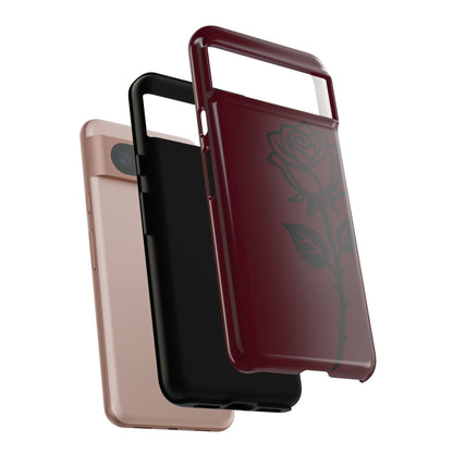 Black Rose Burgundy iPhone Case | Dark Aesthetic Shockproof Protective Cover