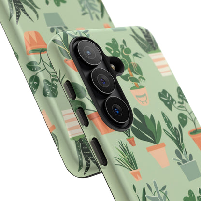 Plant Lover Phone Case | Cute Potted Plants Pattern | Botanical Aesthetic Tough Case