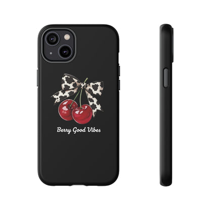 Cherry Cow Print Phone Case | Coquette Bow Aesthetic iPhone & Samsung Tough Case