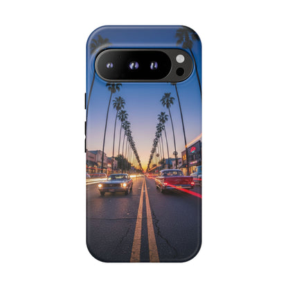 LA Sunset Boulevard Phone Case | Palm Tree Sunset Aesthetic | City Night Tough Case