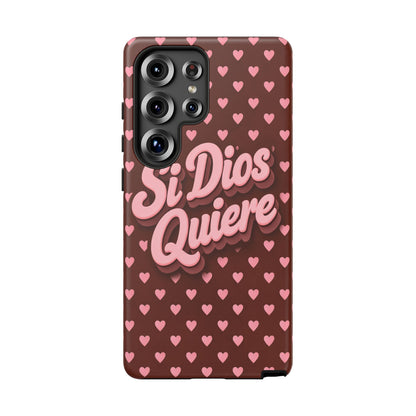 Si Dios Quiere Phone Case Latina Aesthetic Pink Hearts iPhone Samsung