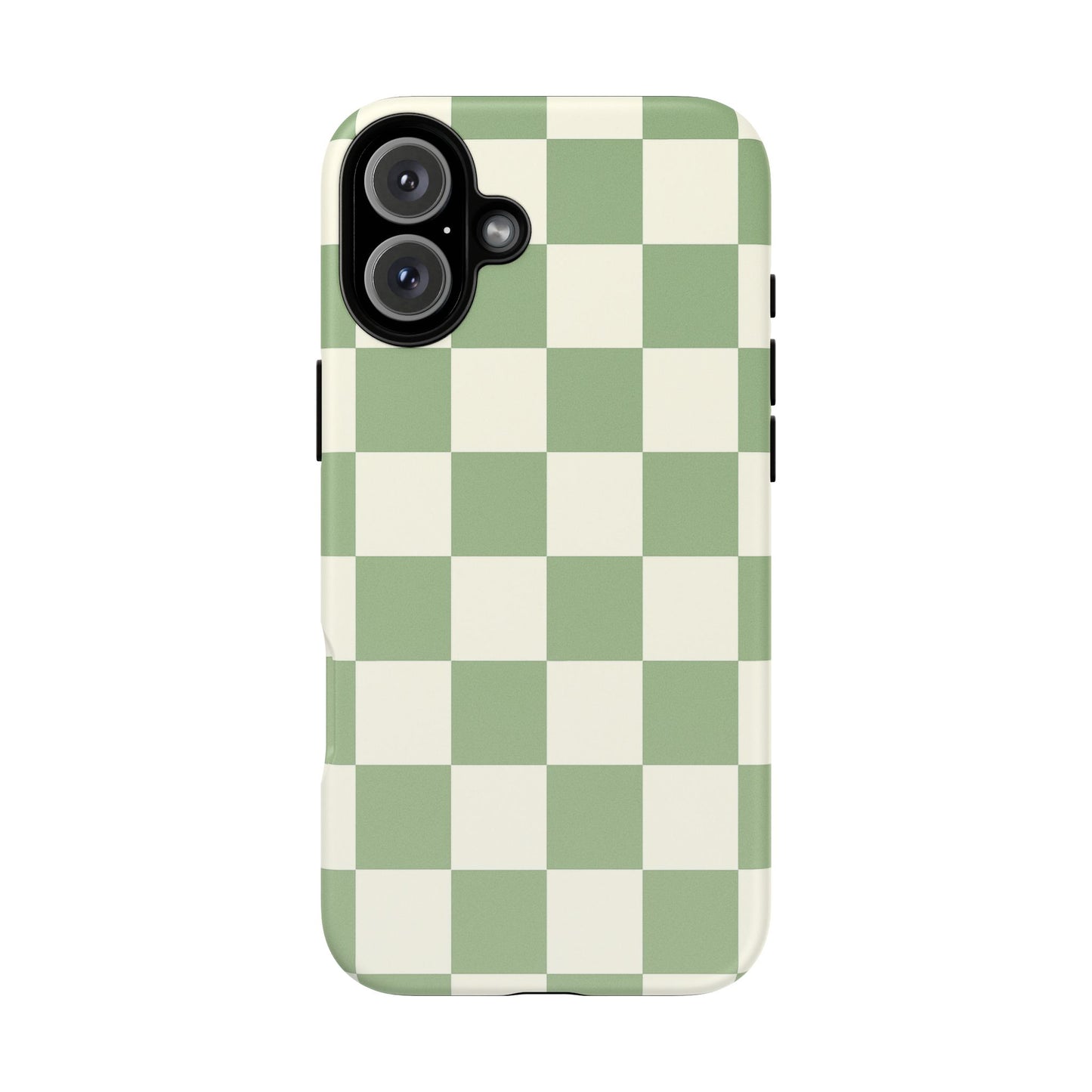 Sage Green Checkerboard Phone Case | Minimal Aesthetic Tough Case