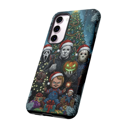 Christmas Horror Phone Case – Festive Slasher Collage Tough Case (iPhone, Samsung, Pixel)