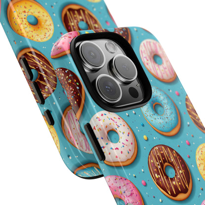 Cute Donut Pattern Phone Case – Colorful Sprinkles Dessert Design for Iphone, Samsung Galaxy and Pixel