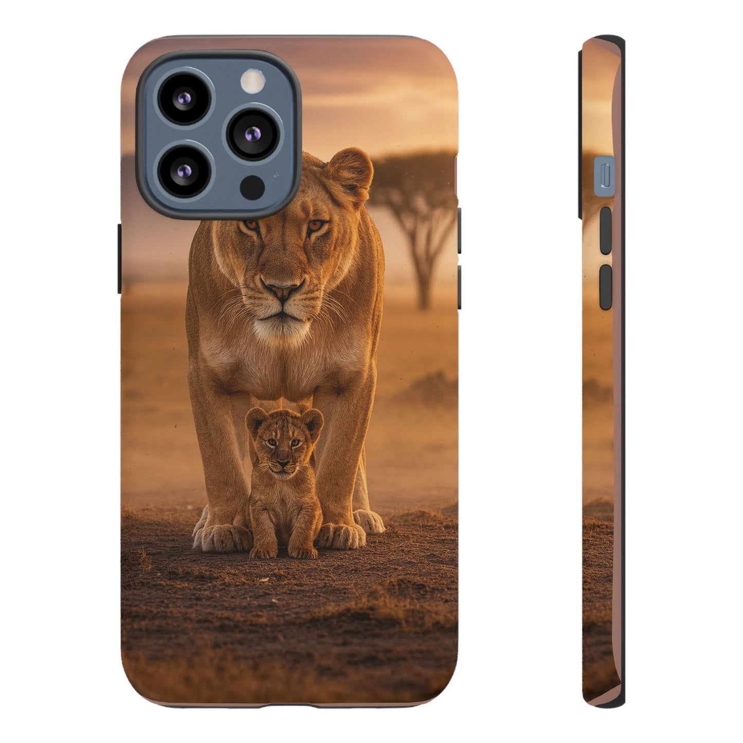 Lioness & Cub Phone Case | Safari Wildlife Tough Case for iPhone & Samsung
