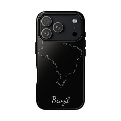 Brazil Outline Phone Case – Minimal Country Map Tough Case (iPhone, Samsung, Pixel)