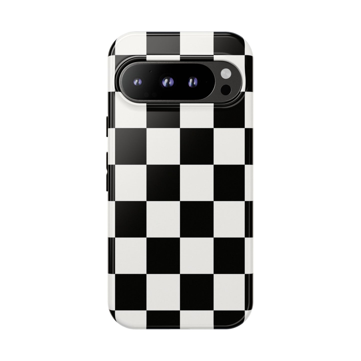 Black & White Checkerboard Phone Case – Classic Aesthetic Tough Protective Case for Iphone, Samsung Galaxy and Pixel