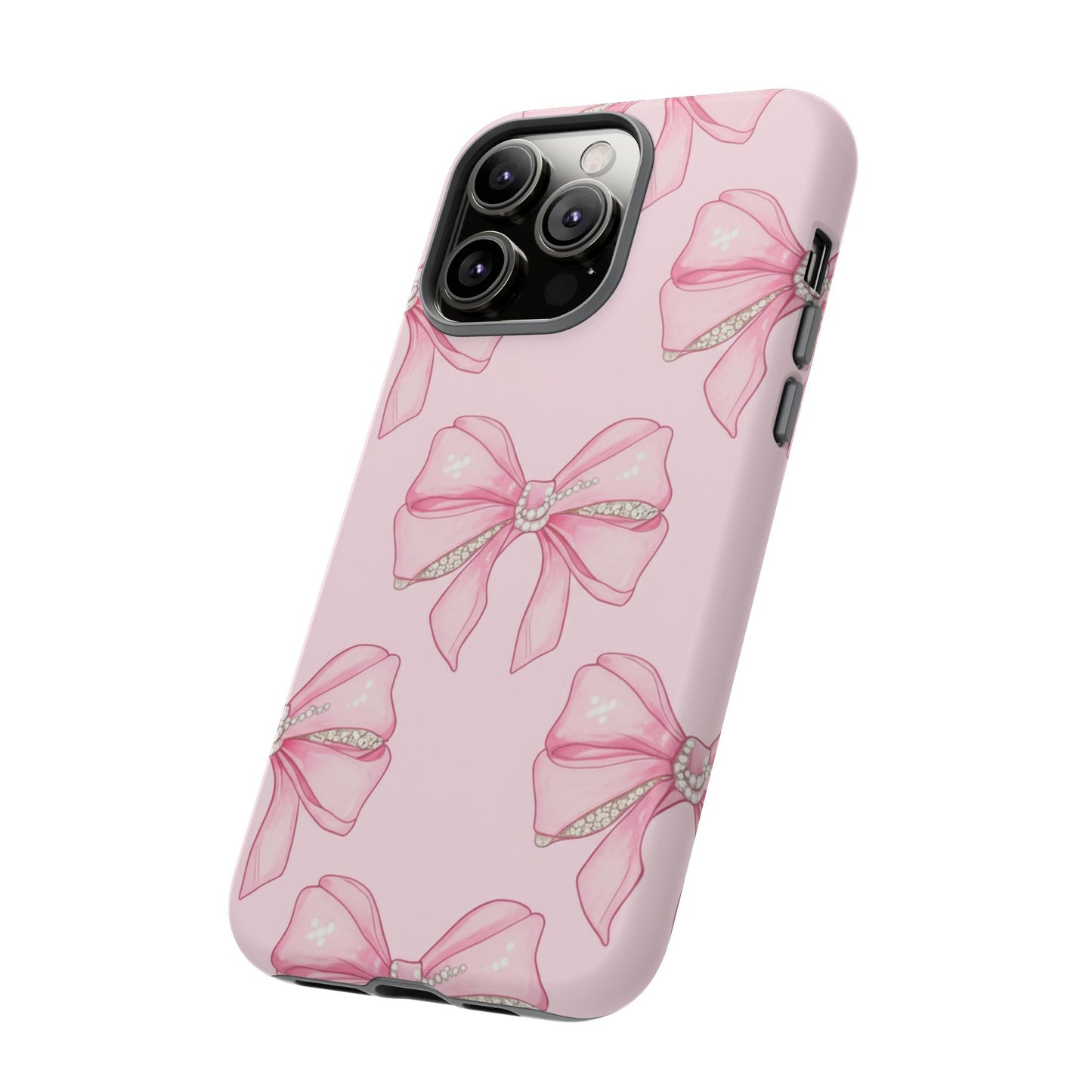 Pink Bow Pattern Phone Case | Coquette Aesthetic Tough Protective Case