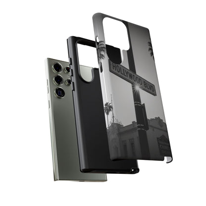 Hollywood Blvd Phone Case | Vintage Los Angeles Street Sign | Black & White LA Aesthetic
