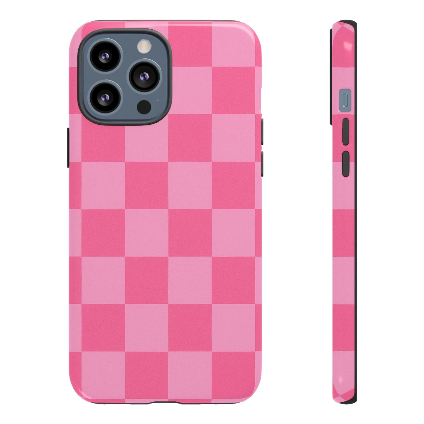 Pink Checkerboard Phone Case | Cute Aesthetic Checkered iPhone & Samsung Tough Case
